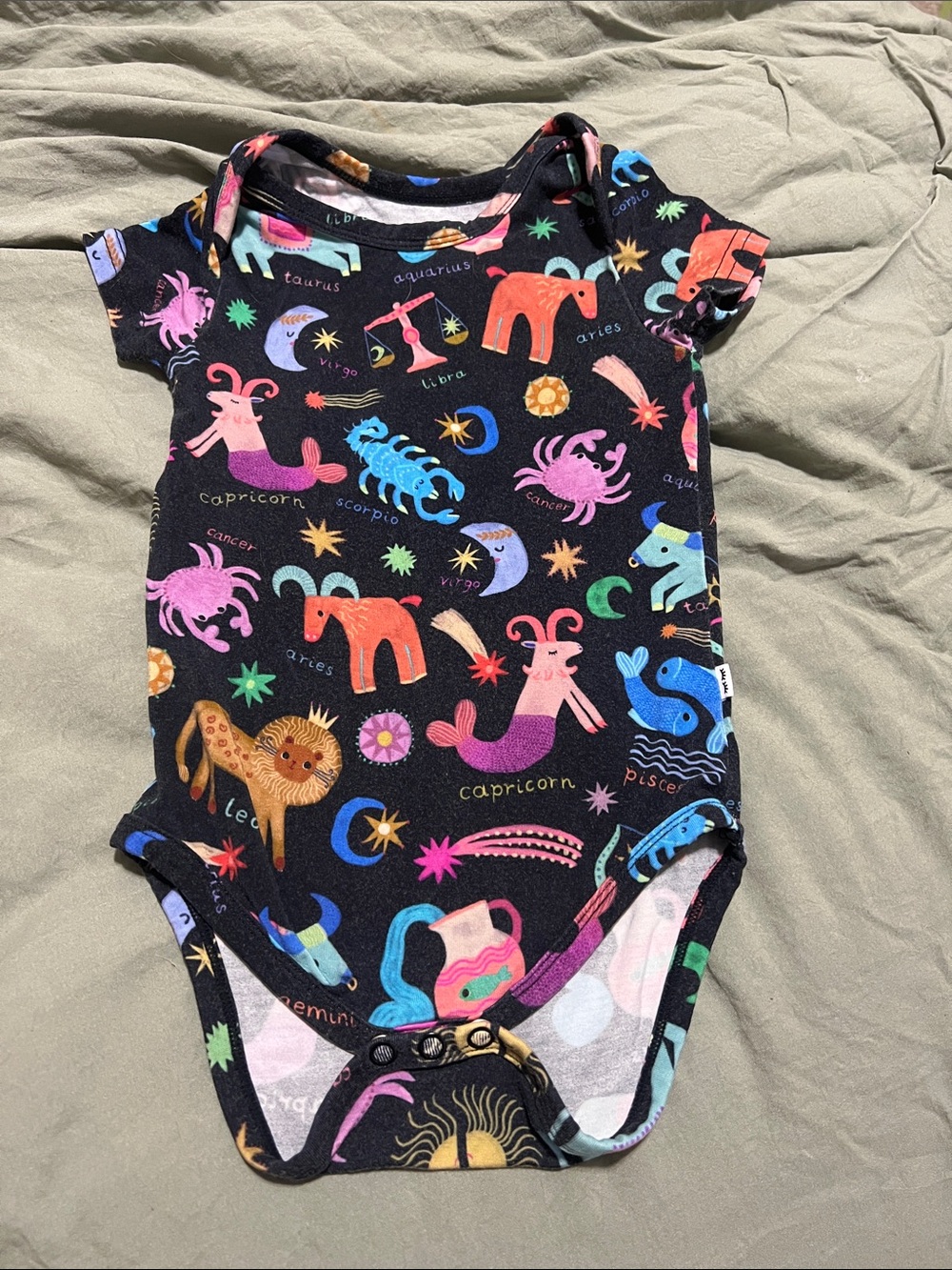 Little Sleepies Play Zodiac Print One-Piece Bodysuit